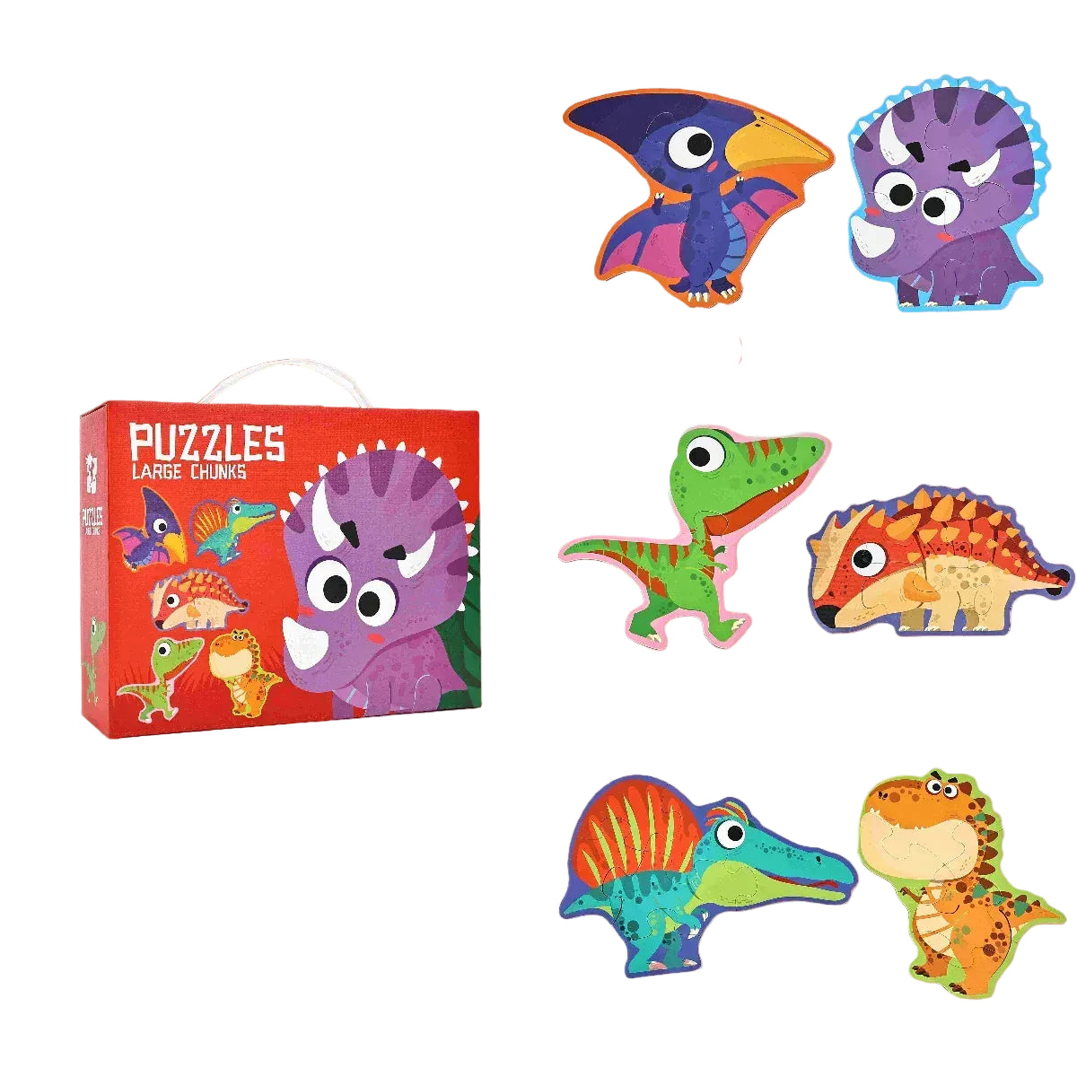boite de 6 puzzle 5 ans I boutique1one Dinosaur