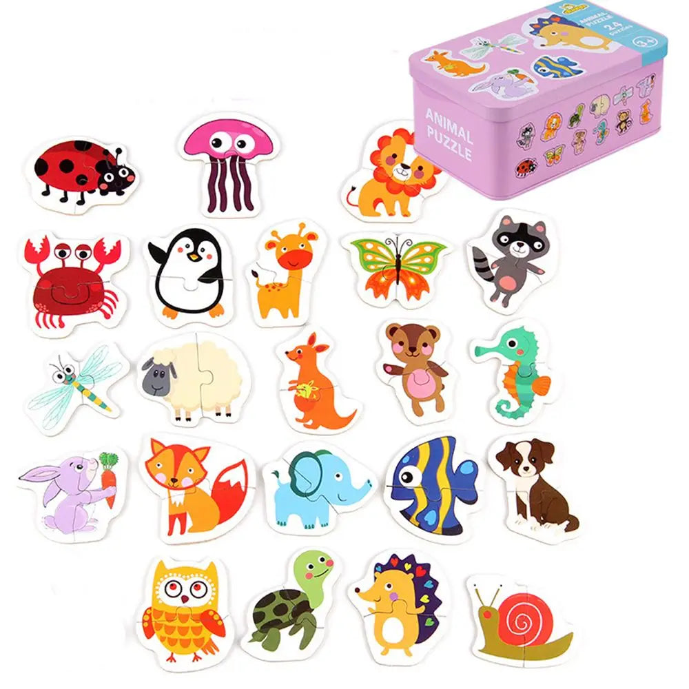puzzle 2 pièces boite en métal I boutique1one Animal