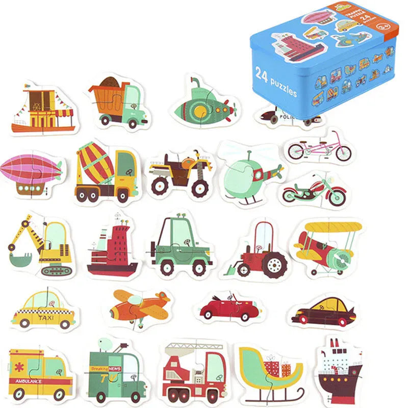 puzzle d'animaux transportables boite en metal I boutique1one TJ173 Traffic