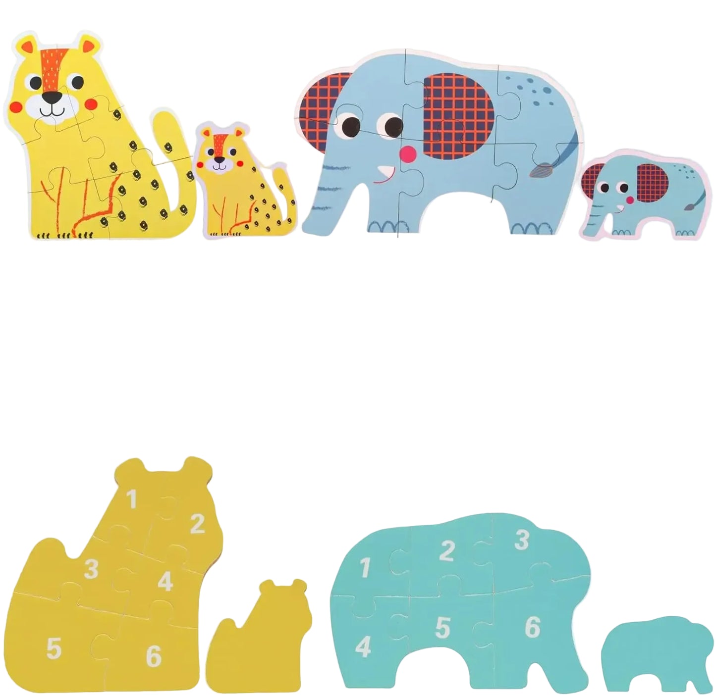 puzzle de 6 pièces animaux de la jungle I boutique1one QT-1Animals Puzzle