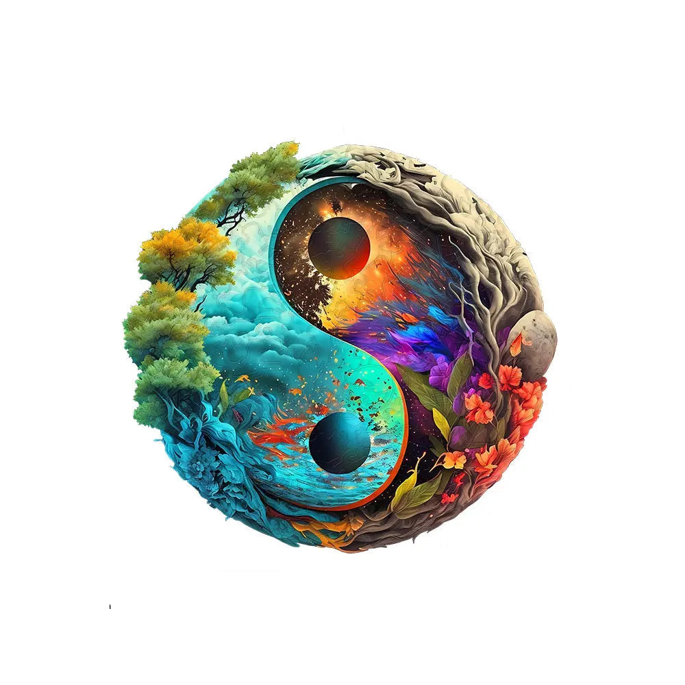 puzzle yin et yang coloré I boutique1one Z035-A4