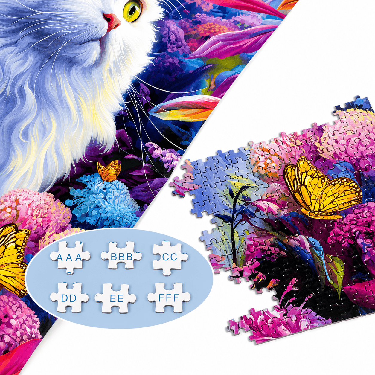 puzzle chat blanc I Full Puzzle