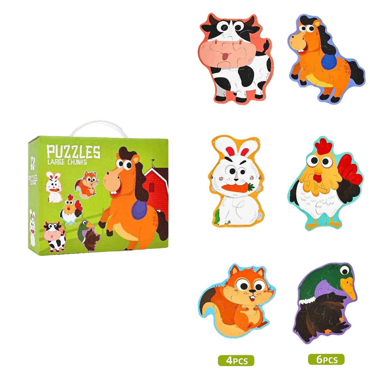 boite de 6 puzzle 5 ans I boutique1one Farm Animals