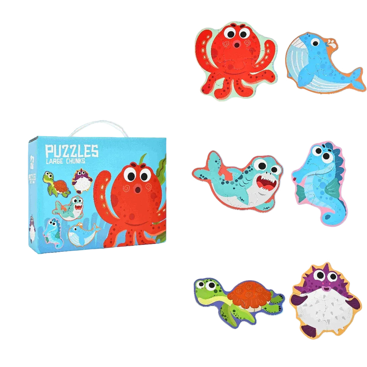 boite de 6 puzzle 5 ans I boutique1one Ocean Animals