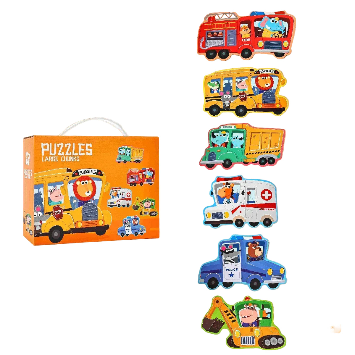 boite de 6 puzzle 5 ans I boutique1one Vehicles