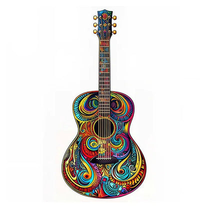 magnifique puzzle circulaire et de forme réaliste I Full Puzzle GUITARE ≈140 PCS