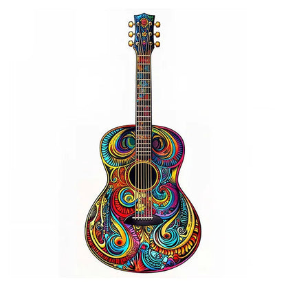 magnifique puzzle circulaire et de forme réaliste I Full Puzzle GUITARE ≈50 PCS