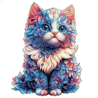 magnifique puzzle circulaire et de forme réaliste I Full Puzzle CHAT ≈50 PCS