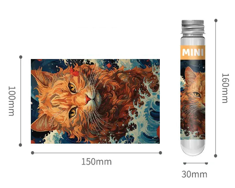 mini puzzle majestueux chat I boutique1one C-079 ukiyo-e cat