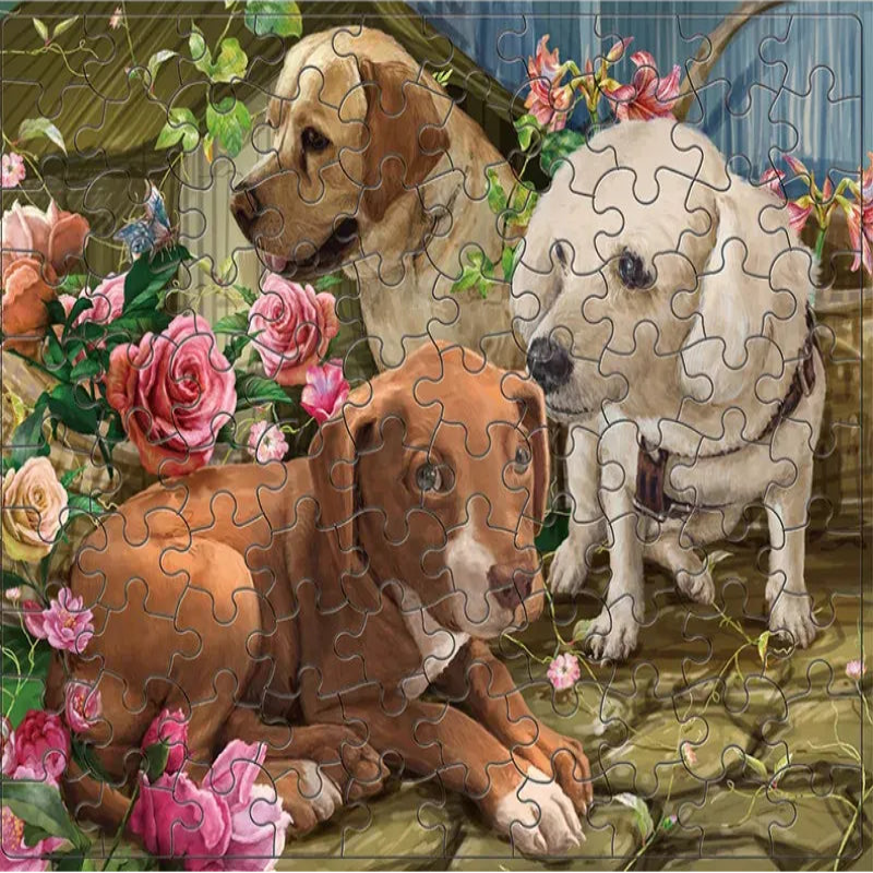 puzzle 3 magnifiques chiens I boutique1one Three Dogs