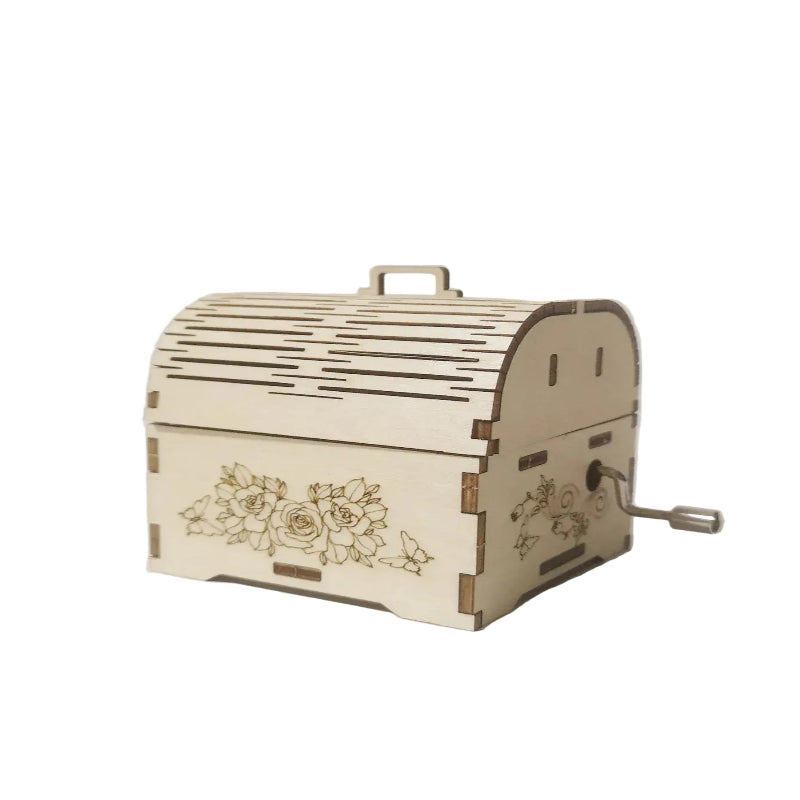 puzzle 3D en bois boite a vinyle et moulin I boutique1one