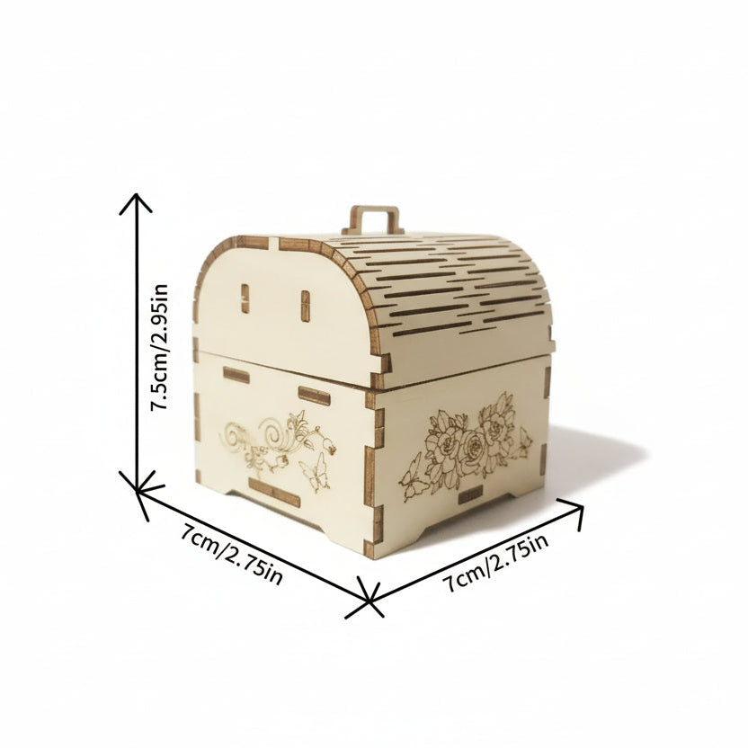 puzzle 3D en bois boite a vinyle et moulin I boutique1one