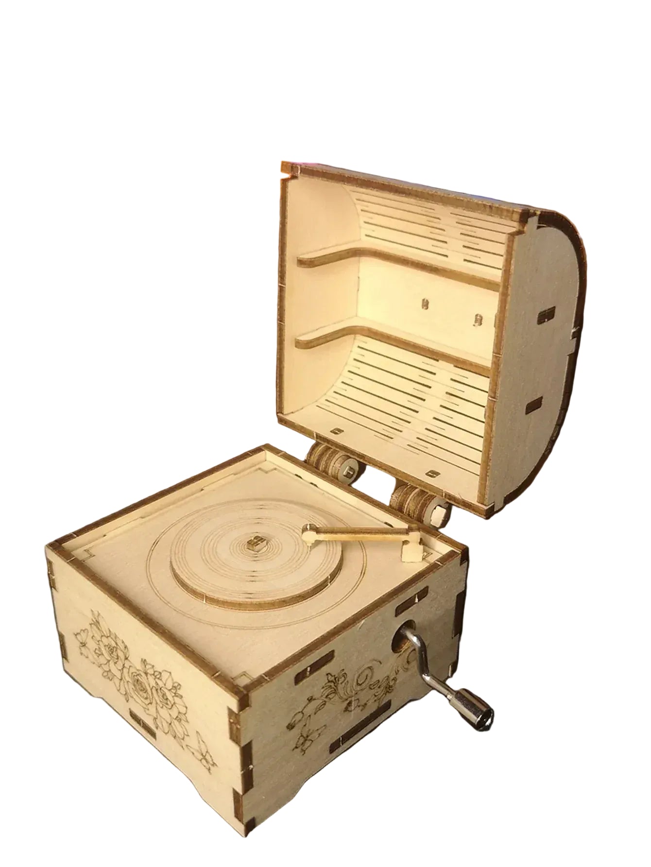 puzzle 3D en bois boite a vinyle et moulin I boutique1one