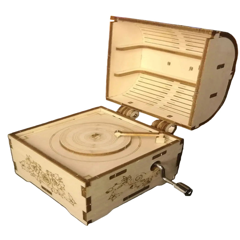 puzzle 3D en bois boite a vinyle et moulin I boutique1one Treasure music box