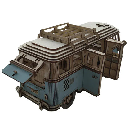 puzzle 3D en bois bus rétro style van I Full Puzzle
