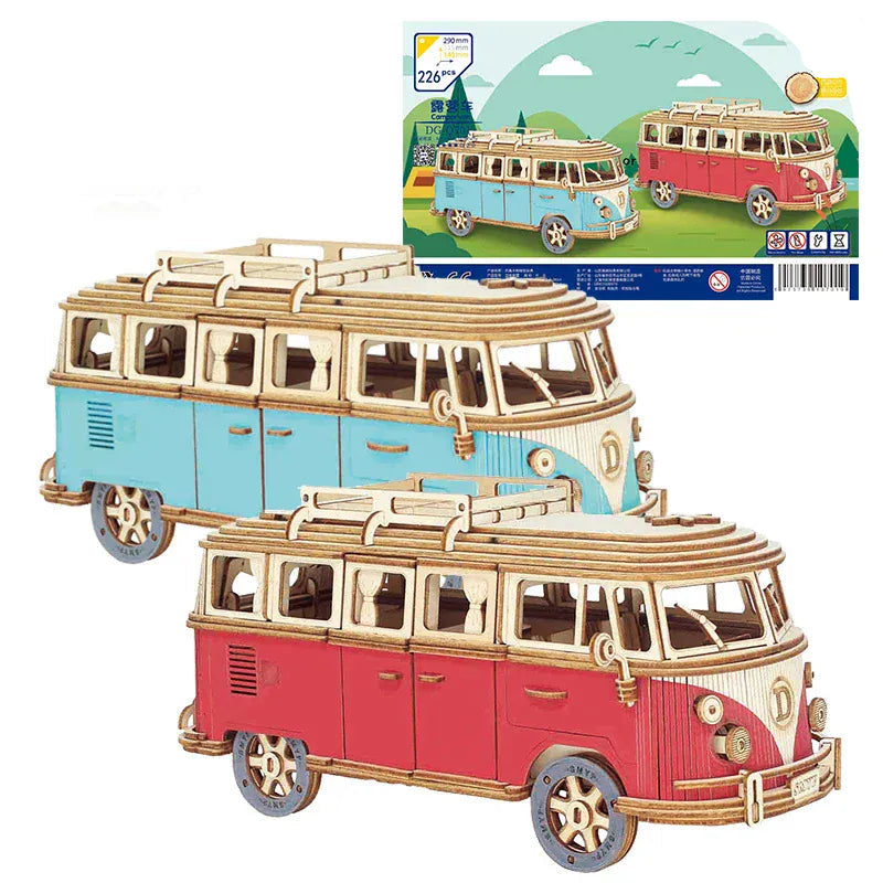 puzzle 3D en bois bus rétro style van I boutique1one