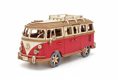 puzzle 3D en bois bus rétro style van I Full Puzzle