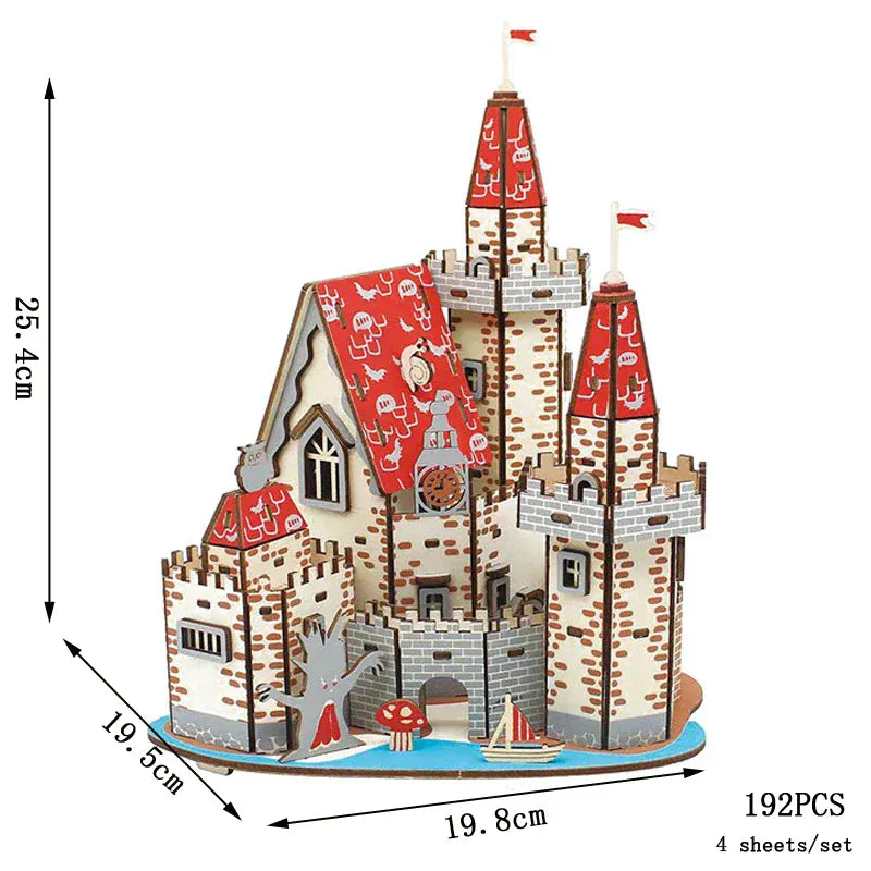 puzzle 3D en bois bus rétro style van I boutique1one Adventure Castle / CHINA