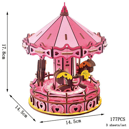 puzzle 3D en bois bus rétro style van I Full Puzzle CARROUSEL