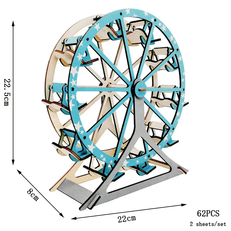 puzzle 3D en bois bus rétro style van I boutique1one Ferris Wheel / CHINA