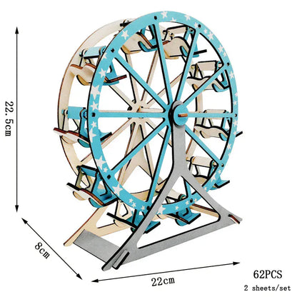 puzzle 3D en bois bus rétro style van I Full Puzzle LA GRANDE ROUE