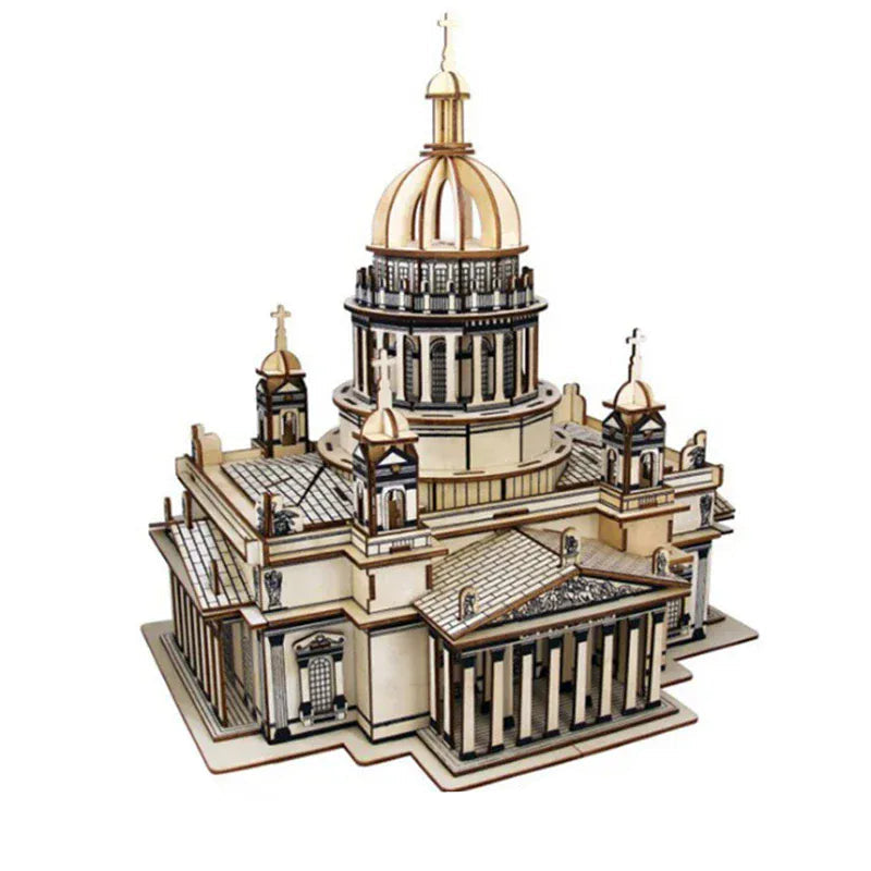 puzzle 3D en bois bus rétro style van I boutique1one Issa Kiev Cathedral / CHINA