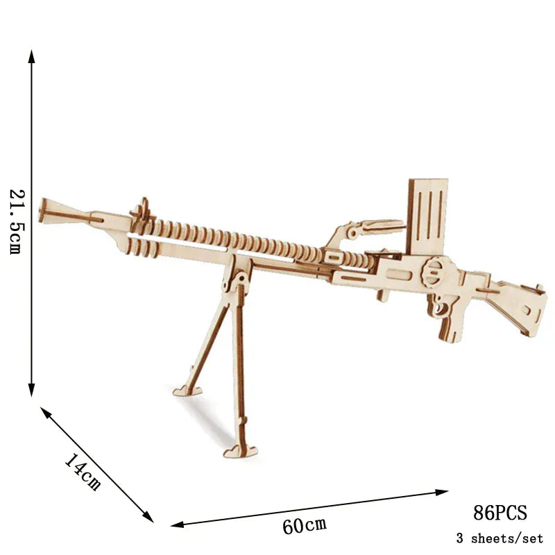 puzzle 3D en bois bus rétro style van I boutique1one Light Machine Gun / CHINA