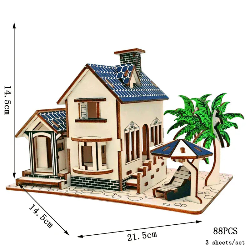 puzzle 3D en bois bus rétro style van I boutique1one Ocean Villas / CHINA