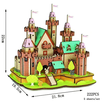 puzzle 3D en bois bus rétro style van I Full Puzzle CHÂTEAU
