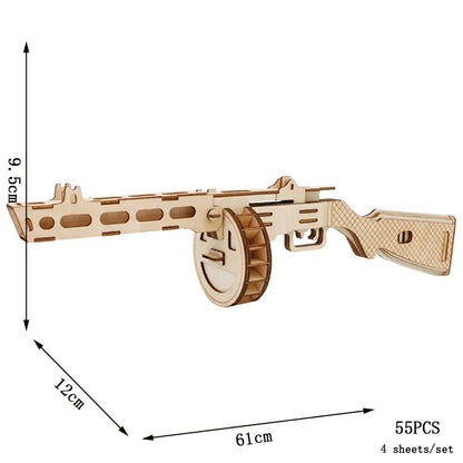 puzzle 3D en bois bus rétro style van I Full Puzzle ARMES À FEU