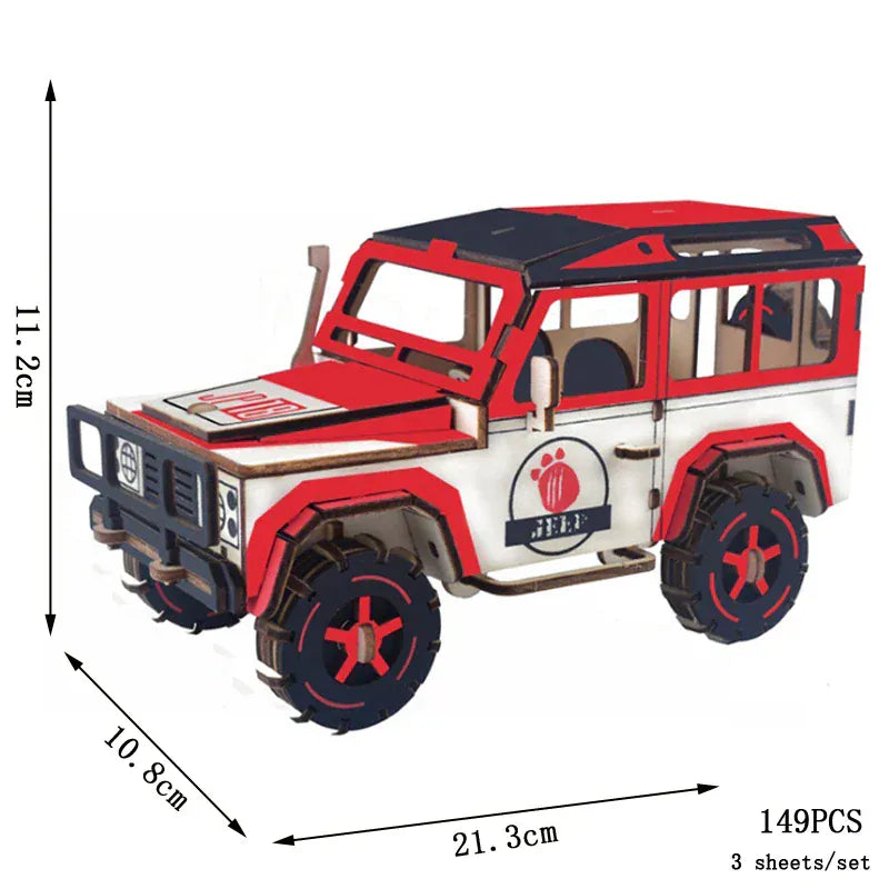 puzzle 3D en bois bus rétro style van I boutique1one Suv Thunder / CHINA