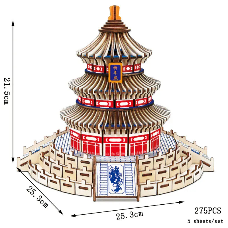 puzzle 3D en bois bus rétro style van I boutique1one Temple Of Heaven / CHINA