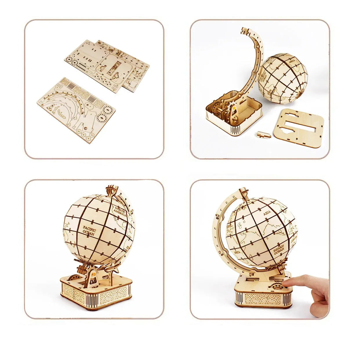 puzzle 3D en bois globe I boutique1one Globe puzzles