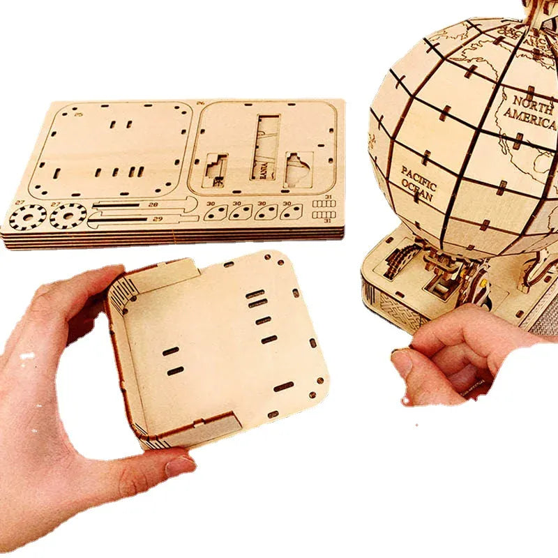 puzzle 3D en bois globe I boutique1one Globe puzzles