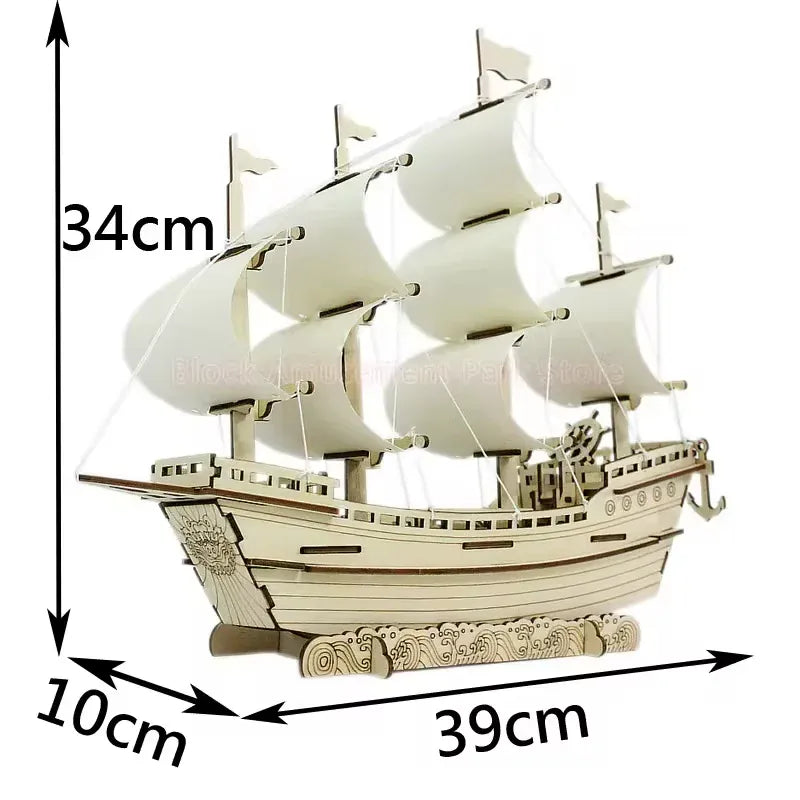 puzzle 3D magnifique voilier en bois I boutique1one Large size 1PCS