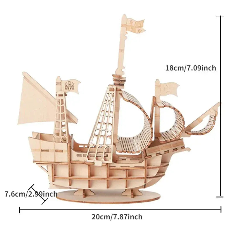 puzzle 3D magnifique voilier en bois I boutique1one Small 1PCS