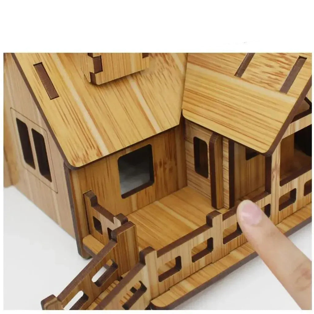 puzzle 3D maison en bois I boutique1one random 1PCS