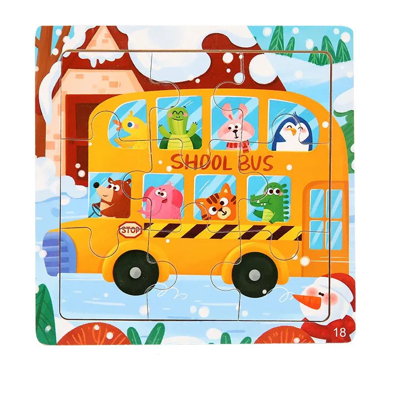 puzzle 9 pièces I boutique1one School Bus / CHINA