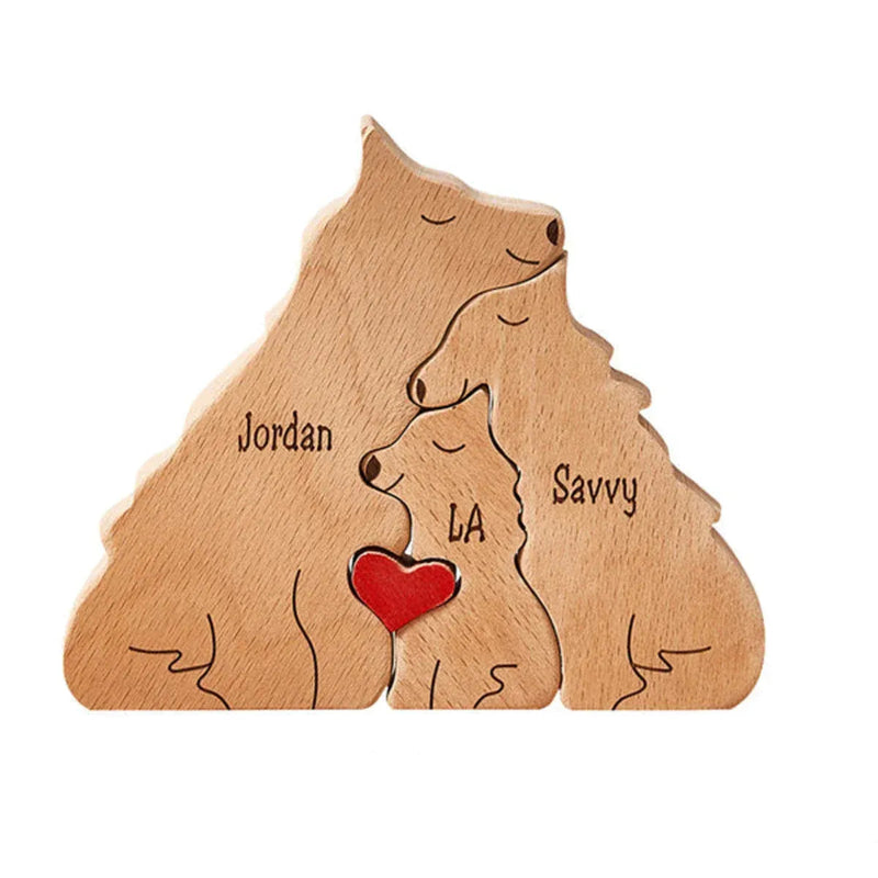 puzzle a personnalisé famille de loup 3 members