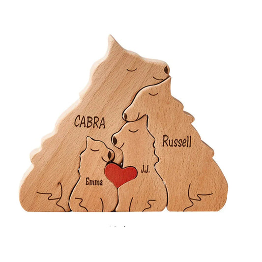 puzzle a personnalisé famille de loup 4 members