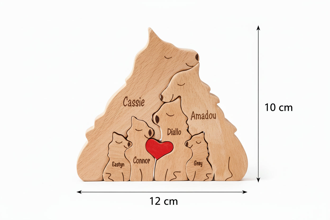 puzzle a personnalisé famille de loup 6 members