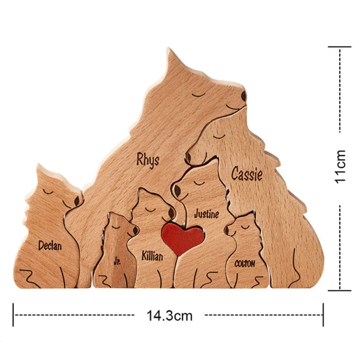 puzzle a personnalisé famille de loup 7 members
