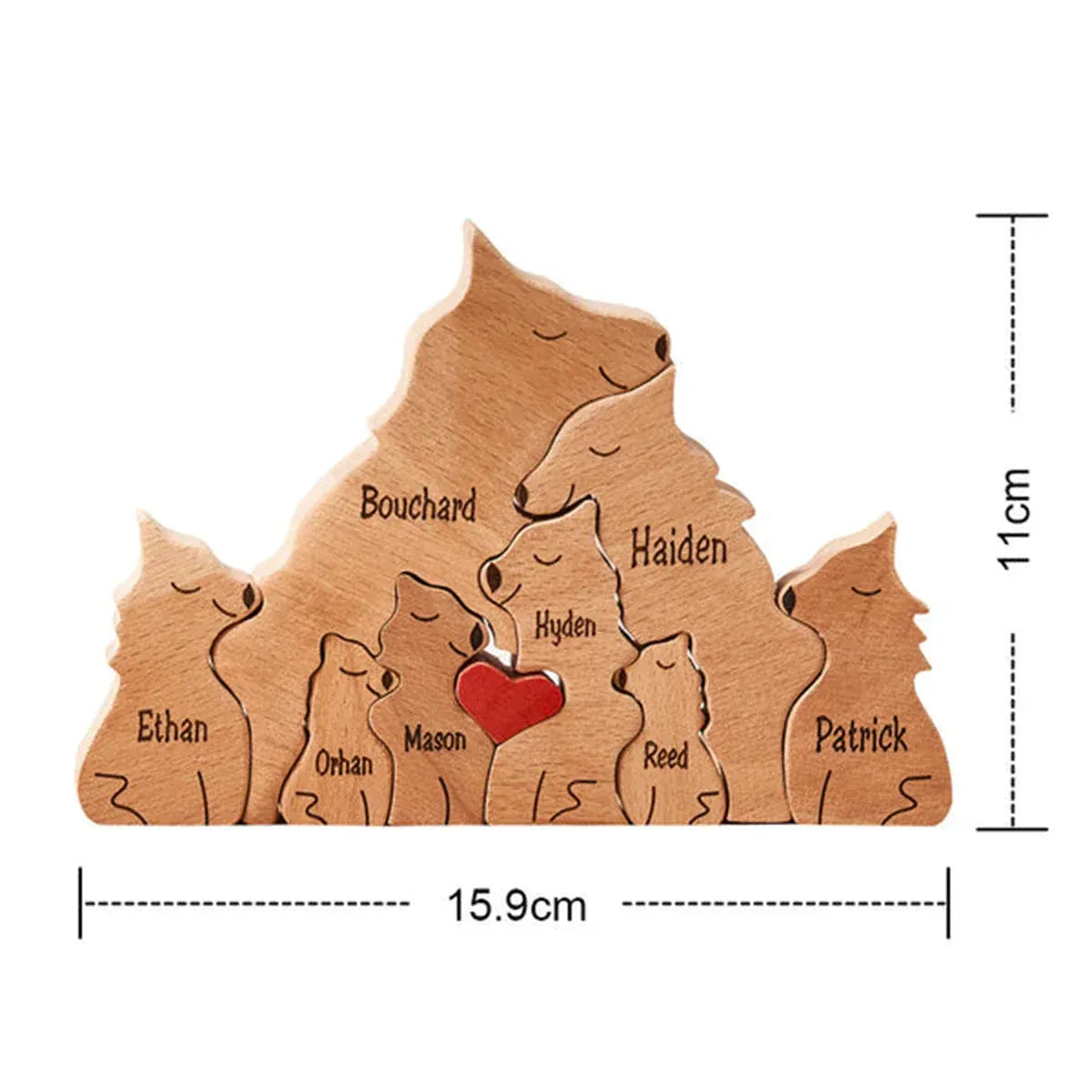 puzzle a personnalisé famille de loup 8 members