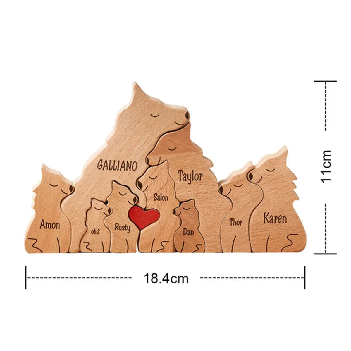 puzzle a personnalisé famille de loup 9 members