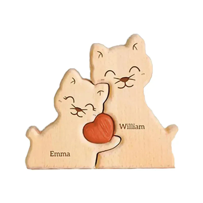 puzzle à personnaliser famille de chat 2 / Send name via chat