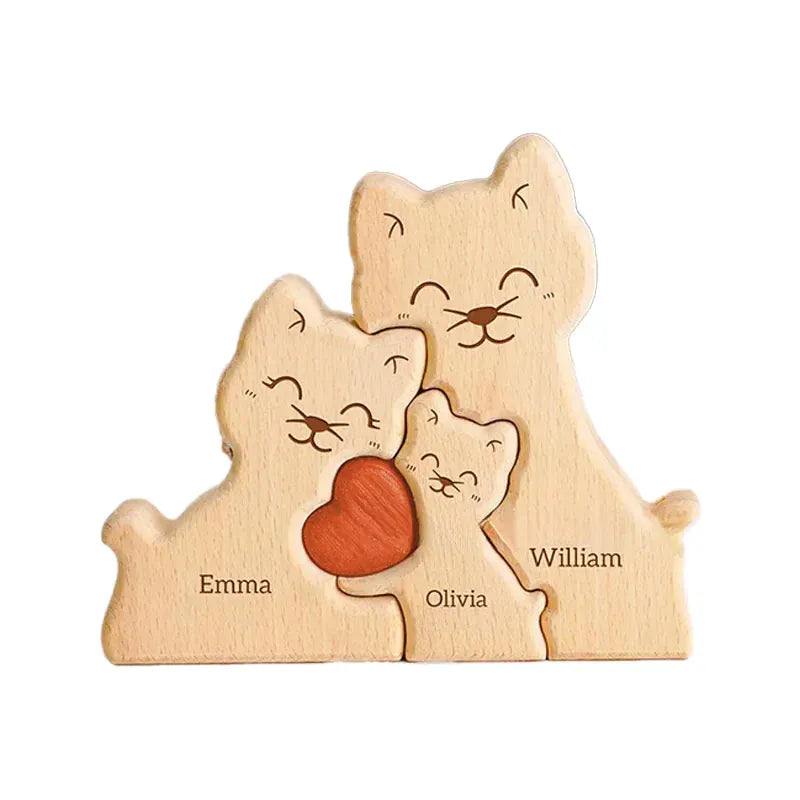 puzzle à personnaliser famille de chat 3 / Send name via chat