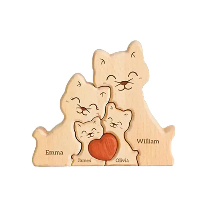 puzzle à personnaliser famille de chat 4 / Send name via chat