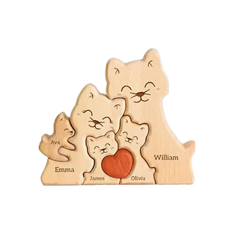 puzzle à personnaliser famille de chat 5 / Send name via chat