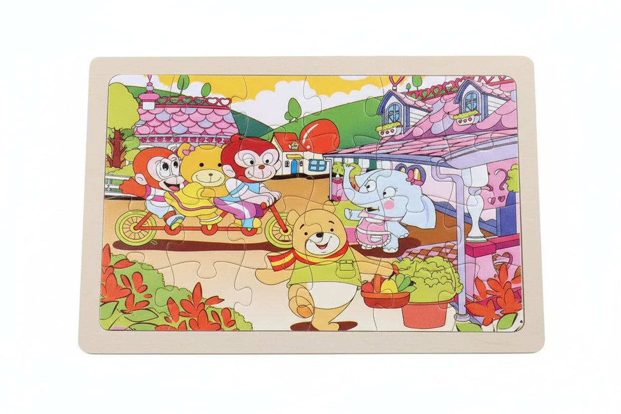 puzzle animaux 24 pièces I boutique1one Monkey cycling 12