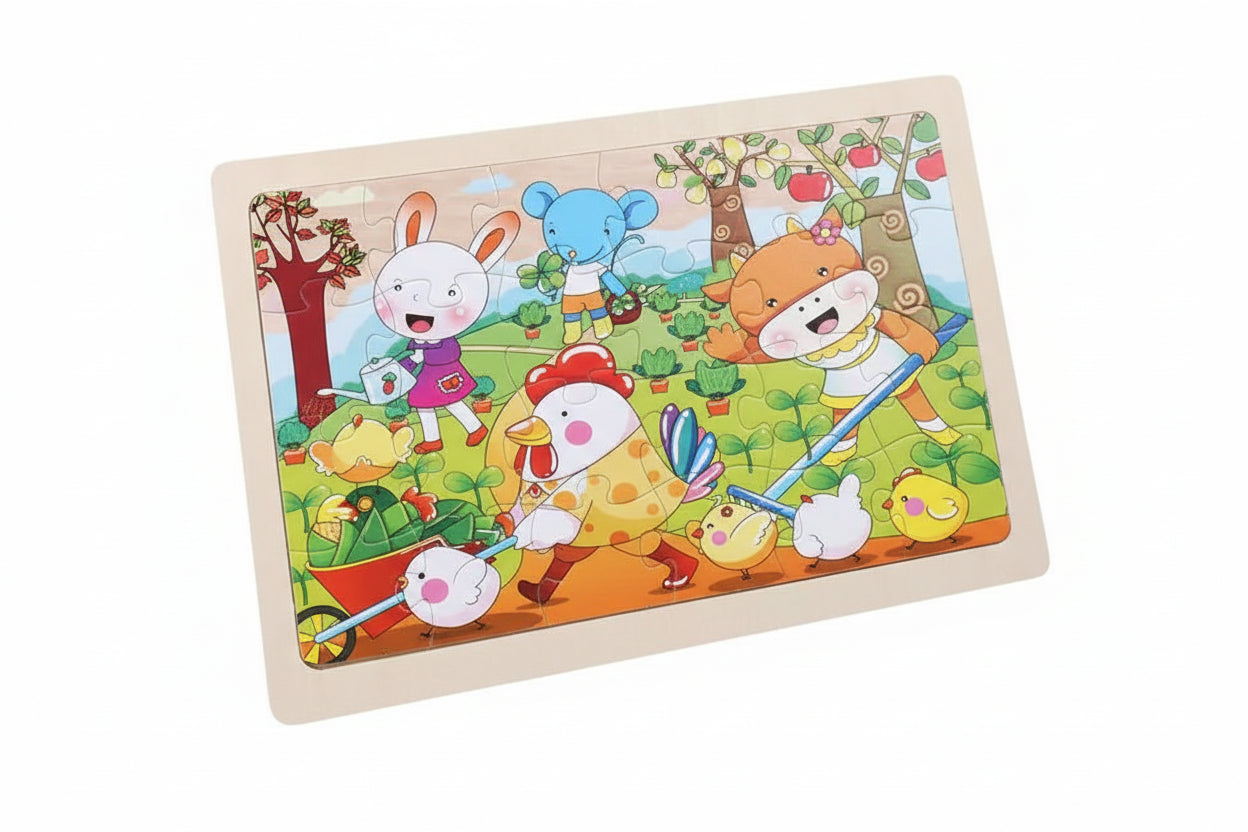 puzzle animaux 24 pièces I boutique1one Rooster cart  4